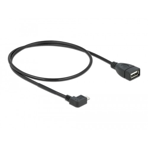 Delock Cable USB micro-B male > USB 2.0-A female OTG 50 cm angled