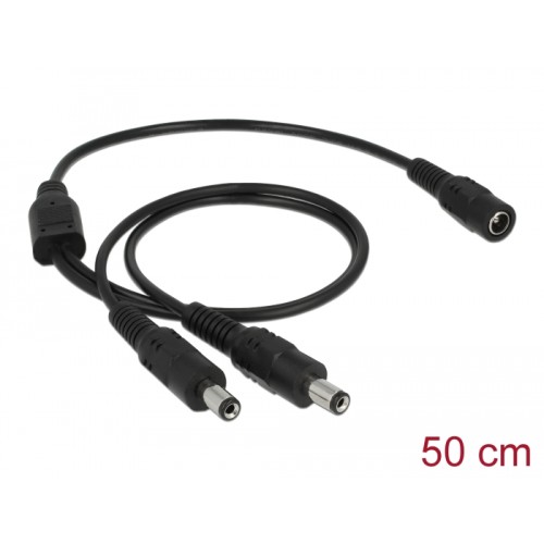 Delock Cable DC Splitter 5.5 x 2.1 mm 1 x female to 2 x male
