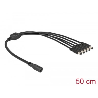 Delock Cable DC Splitter 5.5 x 2.1 mm 1 x female  5 x male