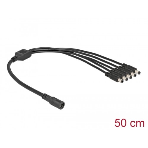 Delock Cable DC Splitter 5.5 x 2.1 mm 1 x female > 5 x male