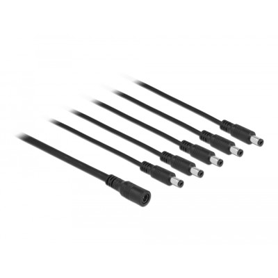 Delock Cable DC Splitter 5.5 x 2.1 mm 1 x female > 5 x male 2