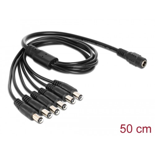 Delock Cable DC Splitter 5.5 x 2.1 mm 1 x female > 6 x male