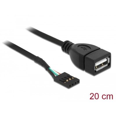 Delock Cable USB Pin header female  USB 2.0 type-A female 20 cm