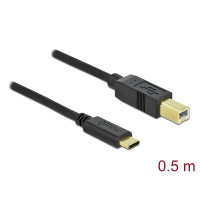 Delock USB 2.0 cable Type-C to Type-B 0.5 m