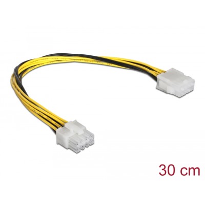 Delock Verlängerungskabel Stromversorgung 8 Pin EPS Stecker > Buchse 30 cm