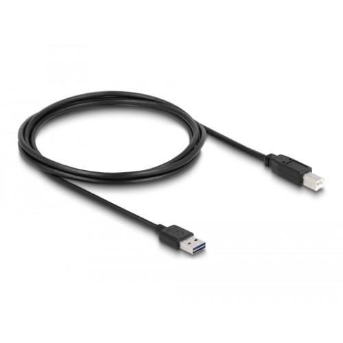 Delock Cable EASY-USB 2.0 Type-A male > USB 2.0 Type-B male 2 m black
