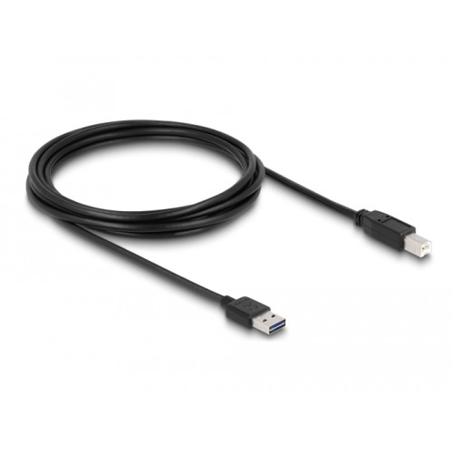Delock Cable EASY-USB 2.0 Type-A male > USB 2.0 Type-B male 3 m black