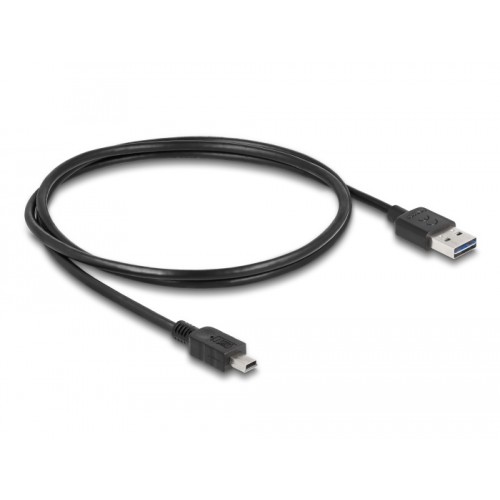 Delock Cable EASY-USB 2.0 Type-A male > USB 2.0 Type Mini-B male 1 m black