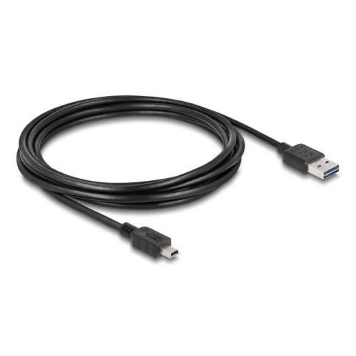 Delock Cable EASY-USB 2.0 Type-A male > USB 2.0 Type Mini-B male 3 m black