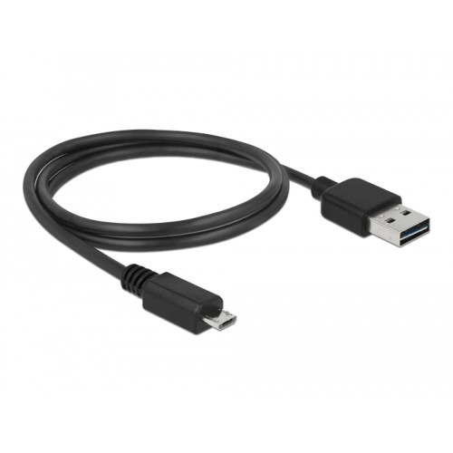 Delock Cable EASY-USB 2.0 Type-A male > USB 2.0 Type Micro-B male 1 m black