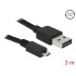 Delock Cable EASY-USB 2.0 Type-A male > USB 2.0 Type Micro-B male 3 m black