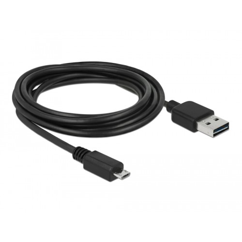 Delock Cable EASY-USB 2.0 Type-A male > USB 2.0 Type Micro-B male 3 m black