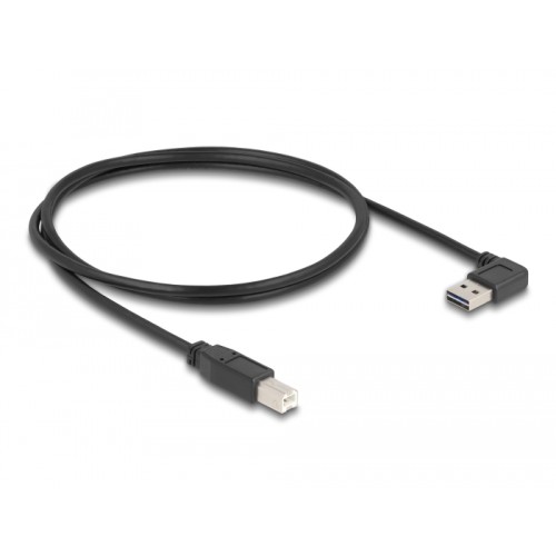 Delock Cable EASY-USB 2.0 Type-A male angled left / right > USB 2.0 Type-B male 1 m