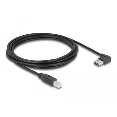 Delock Cable EASY-USB 2.0 Type-A male angled left / right > USB 2.0 Type-B male 3 m 2