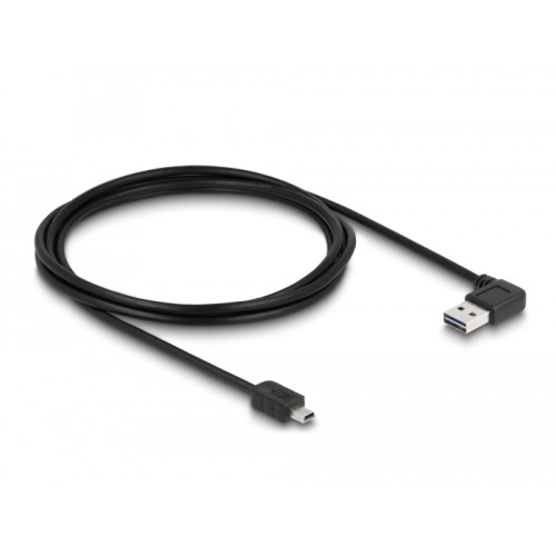 Delock Cable EASY-USB 2.0 Type-A male angled left / right > USB 2.0 Type Mini-B male 2 m