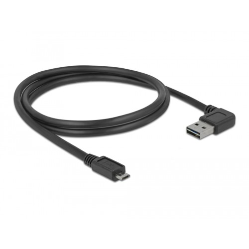 Delock Cable EASY-USB 2.0 Type-A male angled left / right > USB 2.0 Type Micro-B male 1 m