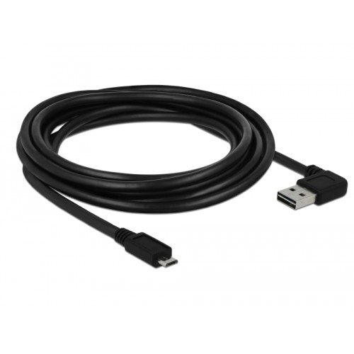 Delock Cable EASY-USB 2.0 Type-A male angled left / right > USB 2.0 Type Micro-B male 3 m