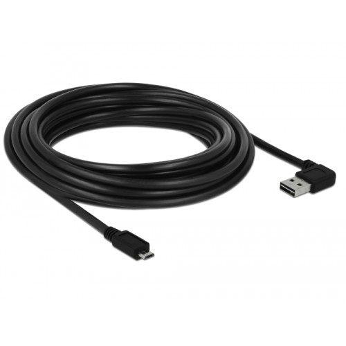Delock Cable EASY-USB 2.0 Type-A male angled left / right > USB 2.0 Type Micro-B male 5 m