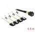 Delock Cable Mini SAS HD SFF-8643  4 x SATA 7 Pin 0.5 m