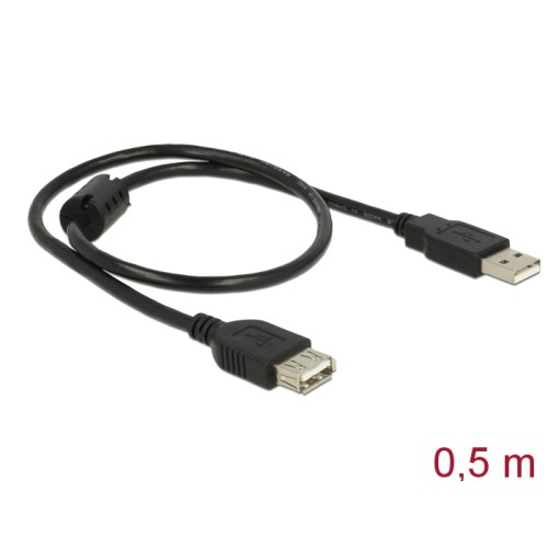 Delock Extension cable USB 2.0 Type-A male > USB 2.0 Type-A female 0.5 m black