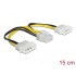 Delock Power cable 2 x 4 pin Molex male > 8 pin EPS male 15 cm