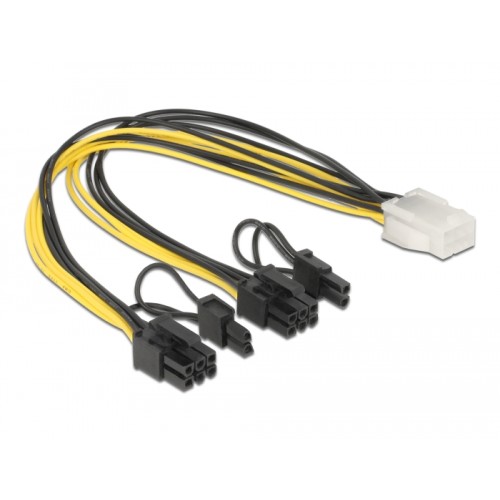 Delock PCI Express power cable 6 pin female > 2 x 8 pin male 30 cm