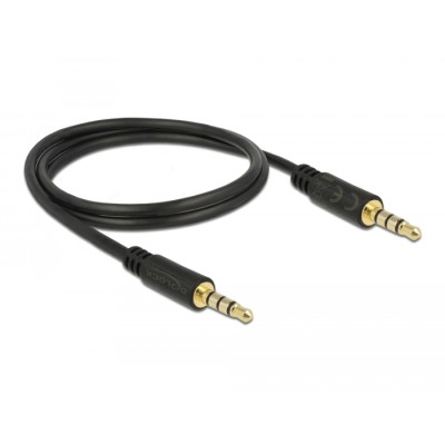 Delock Stereo Jack Cable 3.5 mm 4 pin male to male 1 m black 2