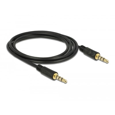 Delock Stereo Jack Cable 3.5 mm 4 pin male to male 2 m black 2