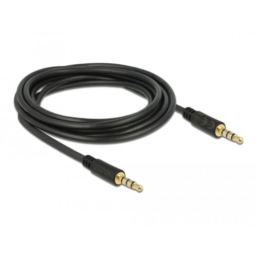 Delock Stereo Jack Cable 3.5 mm 4 pin male to male 3 m black
