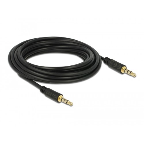 Delock Stereo Jack Cable 3.5 mm 4 pin male to male 5 m black