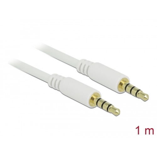 Delock Cable Stereo Jack 3.5 mm 4 pin male  male 1 m
