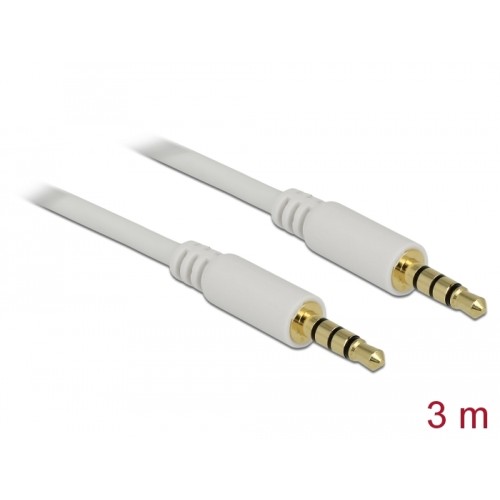 Delock Cable Stereo Jack 3.5 mm 4 pin male  male 3 m
