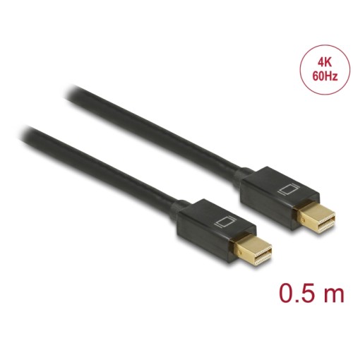 Delock Cable Mini DisplayPort 1.2 male  Mini DisplayPort male 4K 60 Hz 0.5 m
