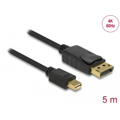 Delock Cable Mini DisplayPort 1.2 male  DisplayPort male 4K 60 Hz 5.0 m