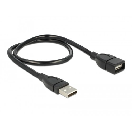 Delock Cable USB 2.0 Type-A male > USB 2.0 Type-A female ShapeCable 0.5 m