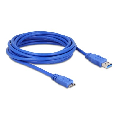 Delock Cable USB 3.0 type-A male > USB 3.0 type Micro-B male 5 m blue 2