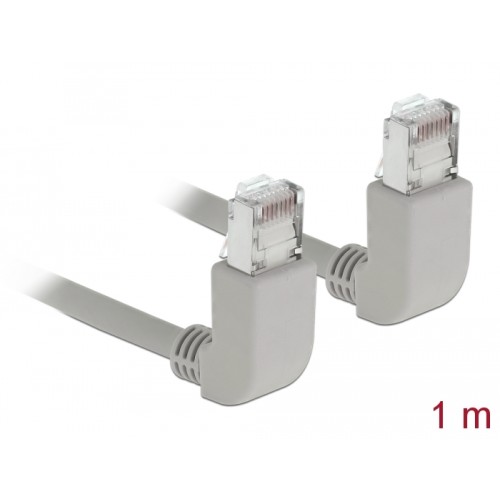 Delock Network cable RJ45 Cat.6A S/FTP upwards / upwards angled 1 m