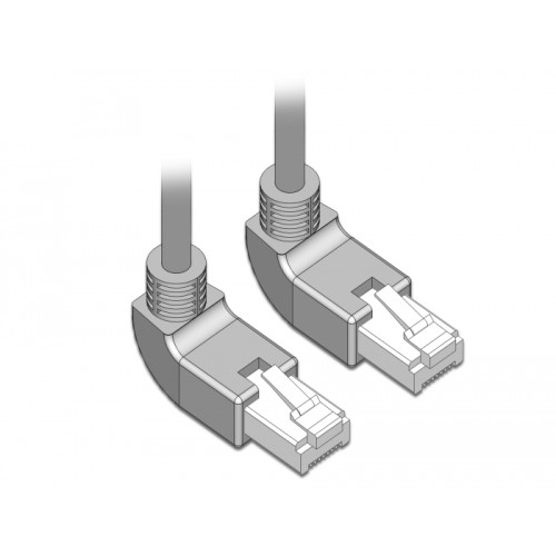 Delock Network cable RJ45 Cat.6A S/FTP upwards / upwards angled 1 m