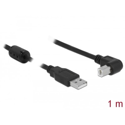 Delock Cable USB 2.0 Type-A male > USB 2.0 Type-B male angled 1 m black