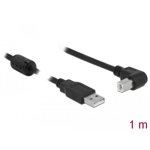 Delock Cable USB 2.0 Type-A male > USB 2.0 Type-B male angled 1 m black