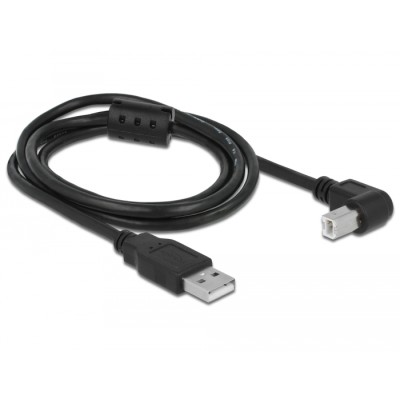 Delock Cable USB 2.0 Type-A male > USB 2.0 Type-B male angled 1 m black 2