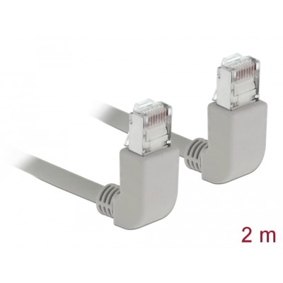 Delock Network cable RJ45 Cat.6A S/FTP upwards / upwards angled 2 m