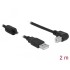 Delock Cable USB 2.0 Type-A male > USB 2.0 Type-B male angled 2 m black