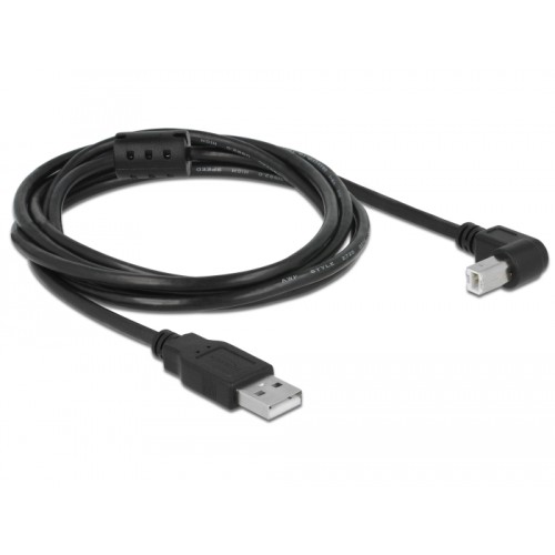 Delock Cable USB 2.0 Type-A male > USB 2.0 Type-B male angled 2 m black