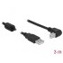 Delock Cable USB 2.0 Type-A male > USB 2.0 Type-B male angled 3 m black