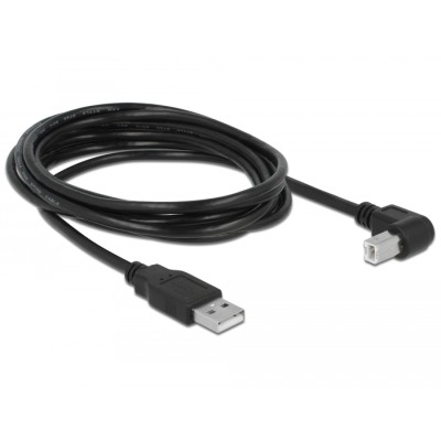 Delock Cable USB 2.0 Type-A male > USB 2.0 Type-B male angled 3 m black 2