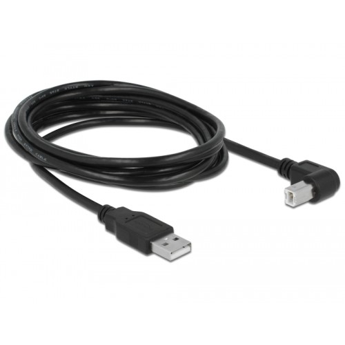 Delock Cable USB 2.0 Type-A male > USB 2.0 Type-B male angled 3 m black