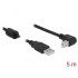 Delock Cable USB 2.0 Type-A male > USB 2.0 Type-B male angled 5 m black