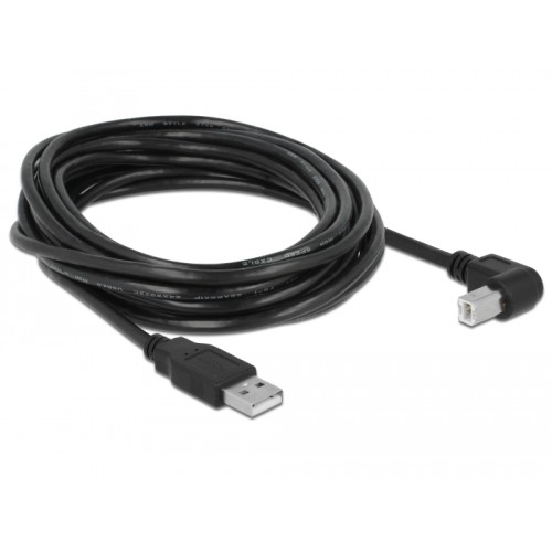 Delock Cable USB 2.0 Type-A male > USB 2.0 Type-B male angled 5 m black