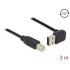 Delock Cable EASY-USB 2.0 Type-A male angled up / down > USB 2.0 Type-B male 3 m